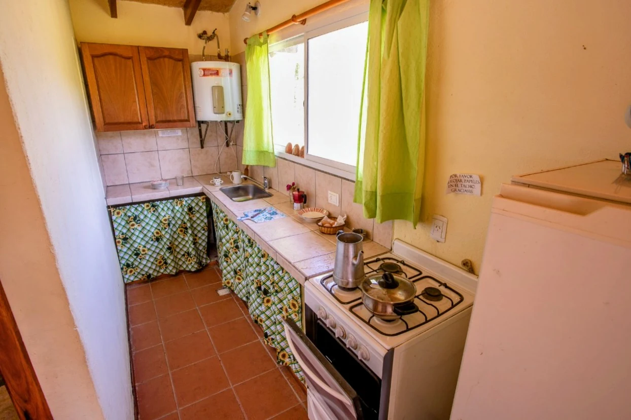 Sector de cocina de la cabaña